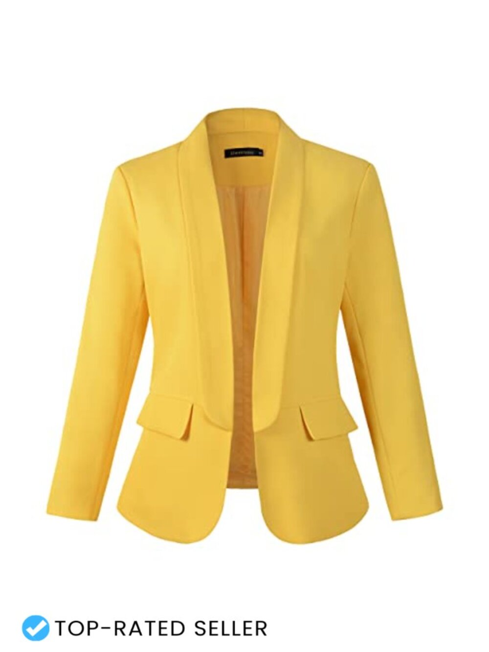 Women's Casual Long Sleeve Blazer Jacket Notched Lapel No Button